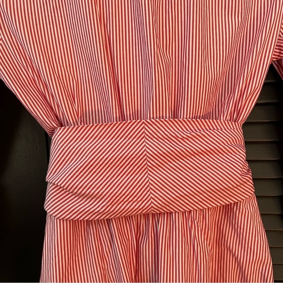 J. Crew Preppy Summer Red and White Striped Women’s Shirtdress, Size 4 - Picture 15 of 16